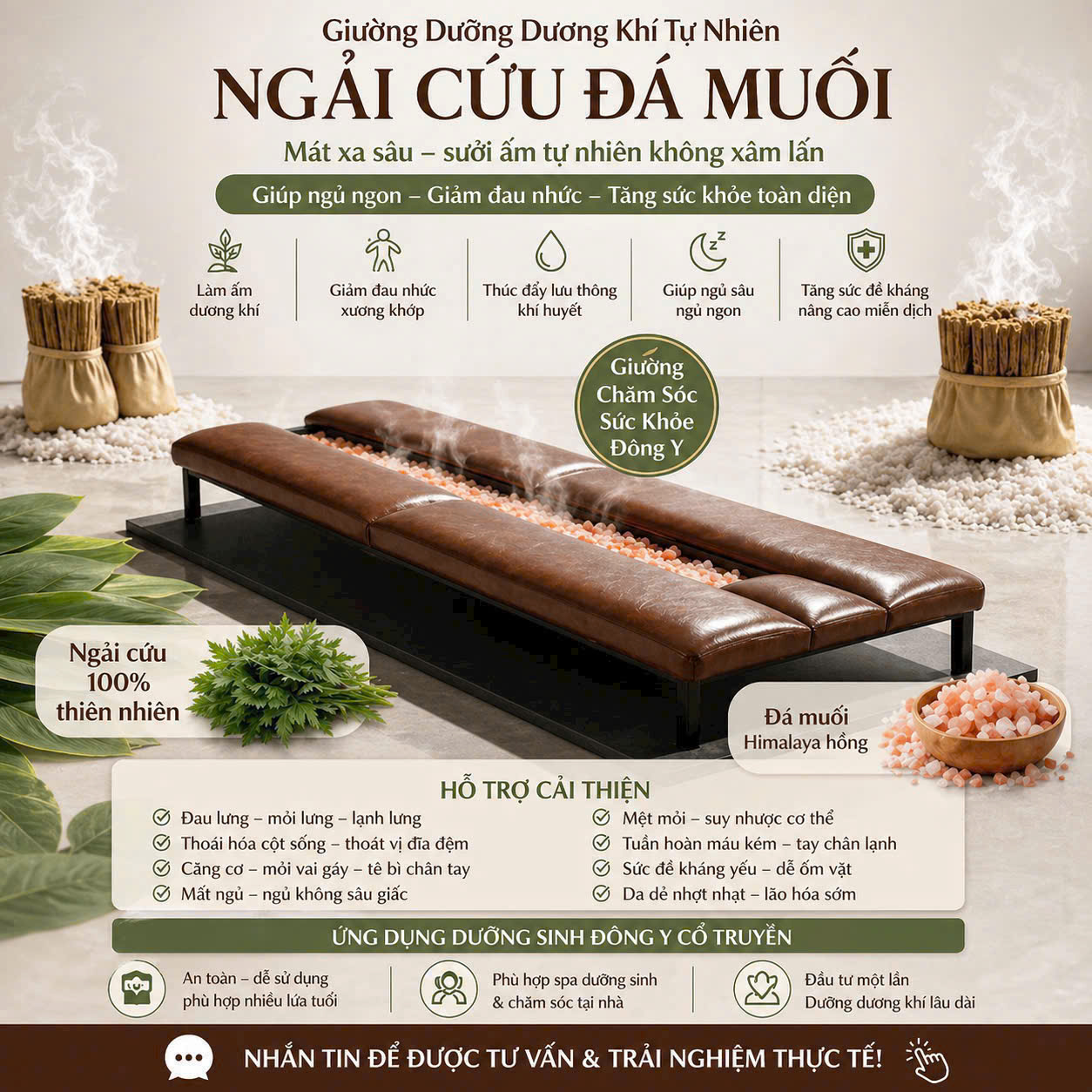 Giường ngải cứu đá muối